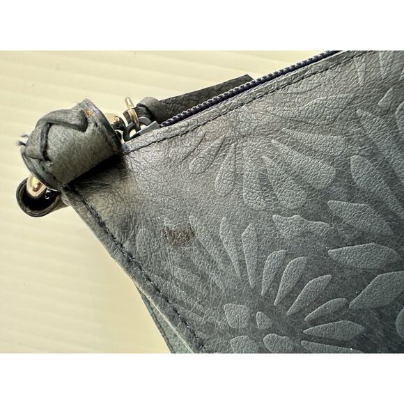 Vintage Carlo D'Santi Geanuine Leather Blue Shoulder BagTooled Leather Handbag - Picture 10 of 16